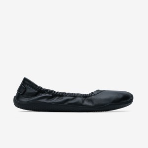 Obsidian Vivobarefoot Primus Asana Yin Ballerina Leather Women's Lifestyle Shoes | 546172QWC