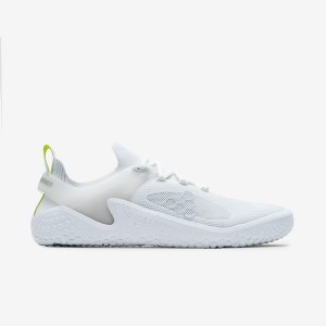 White Vivobarefoot Bright White-grey Women's Road Running Shoes | 346958KBP